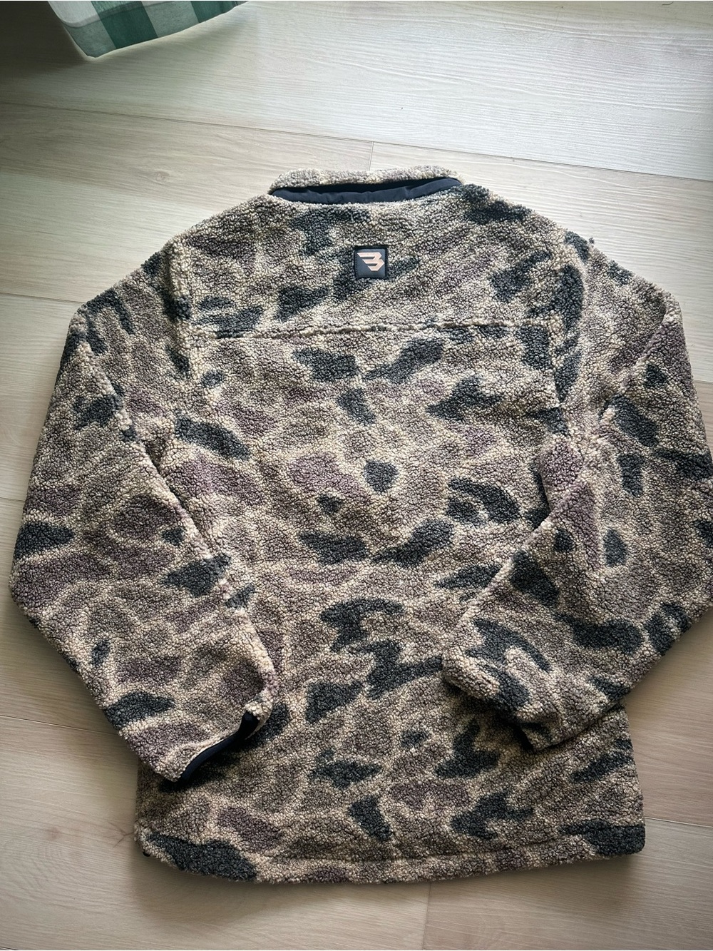 NWT! BURLEBO Sherpa Quarter Zip in Rocky Mountain Camo - Size S - Picture 5 of 6